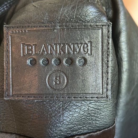 BlankNYC Faux Leather Biker Jacket S with Metal Studs and Turquoise - Picture 4 of 4